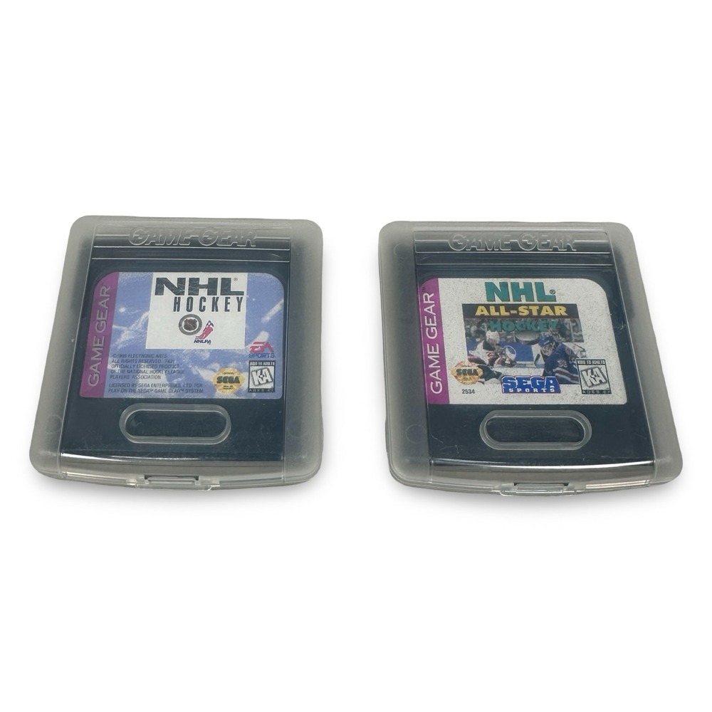 Sega Game Gear NHL Hockey & NHL All-Star Hockey Cartridges with Cases Lot of 2